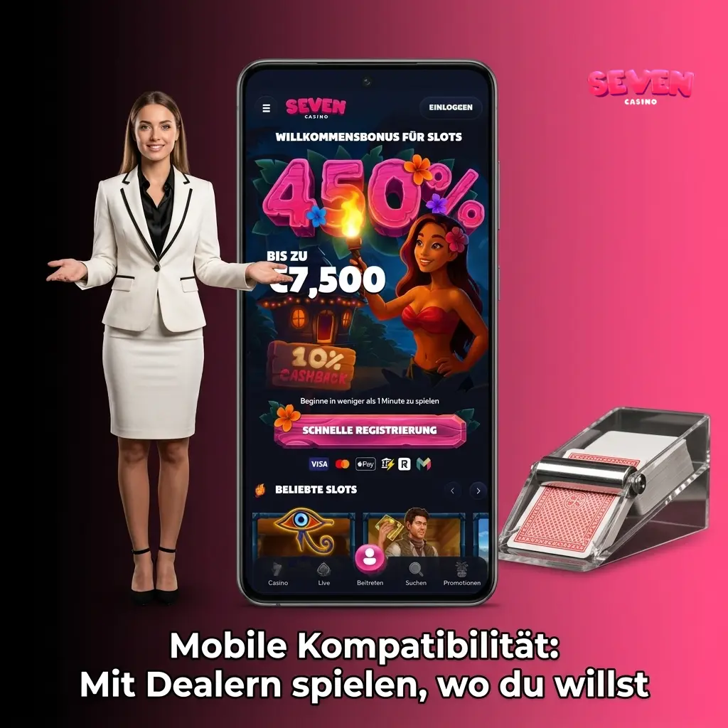 Seven Casino Live-Dealer mobil – HD-Streaming im Browser, optimiert für Hochformat ohne App
