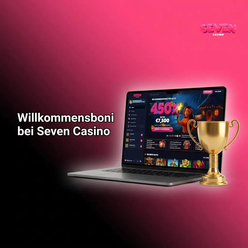 Seven Casino Willkommensbonus: 450% bis zu 7.500 EUR auf vier Einzahlungen mit 40x Umsatzbedingung