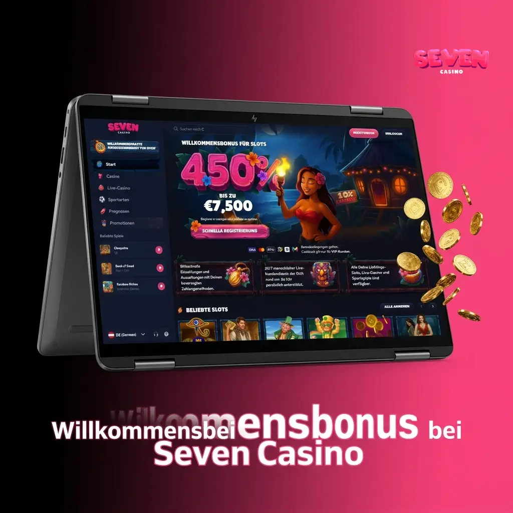 Seven Casino Willkommensbonus 450% bis zu 7.500 EUR für neue Spieler auf die erste Einzahlung